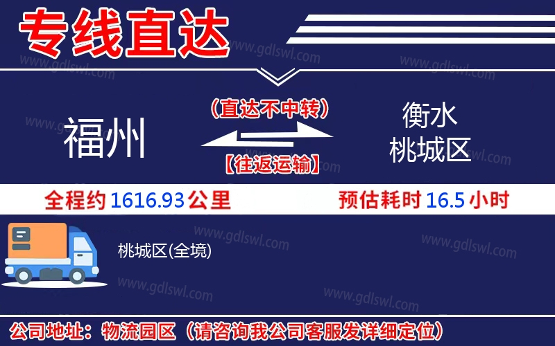 福州到衡水桃城區物流公司