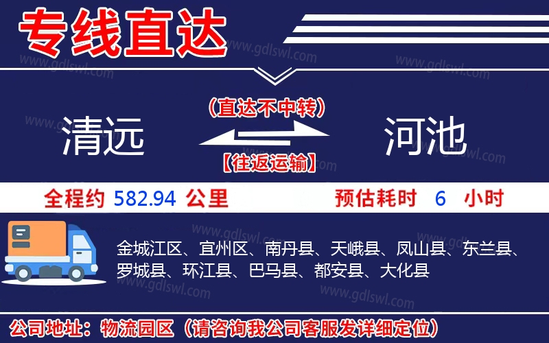 清遠(yuǎn)到河池物流公司