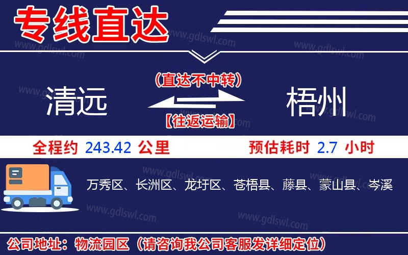 清遠(yuǎn)到梧州物流公司